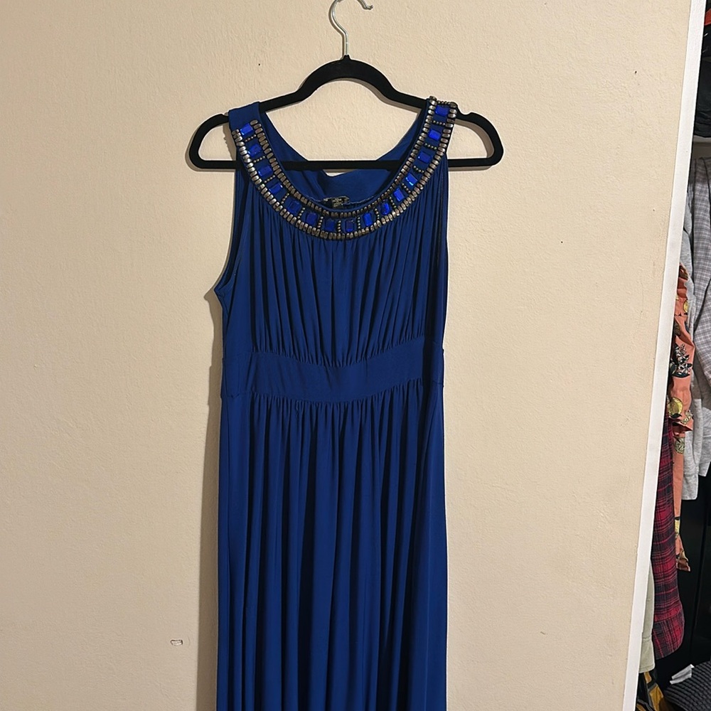 Long Blue Greek Goddess Dress
